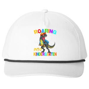 Roaring Into Kindergarten T Rex Dinosaur Back To School Snapback Five-Panel Rope Hat