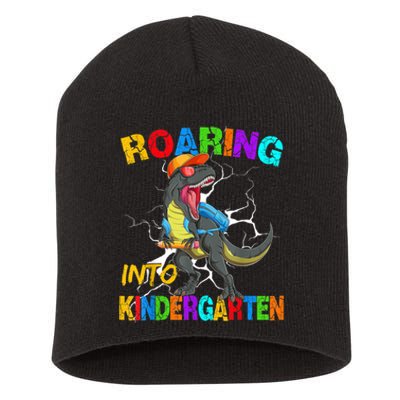 Roaring Into Kindergarten T Rex Dinosaur Back To School Short Acrylic Beanie