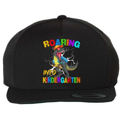 Roaring Into Kindergarten T Rex Dinosaur Back To School Wool Snapback Cap