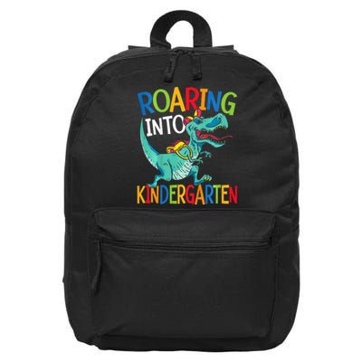 Roaring Into Kindergarten Dinosaur Student Back To School 16 in Basic Backpack