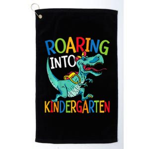 Roaring Into Kindergarten Dinosaur Student Back To School Platinum Collection Golf Towel