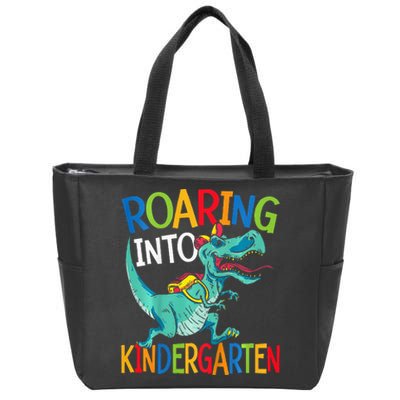 Roaring Into Kindergarten Dinosaur Student Back To School Zip Tote Bag