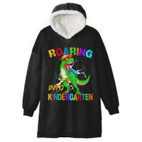 Roaring Into Kindergarten T Rex Dinosaur Back To School Hooded Wearable Blanket