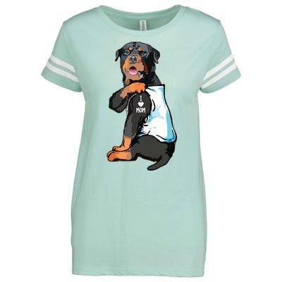 Rottweiler I Love Mom Tattoo Enza Ladies Jersey Football T-Shirt