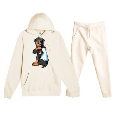 Rottweiler I Love Mom Tattoo Premium Hooded Sweatsuit Set