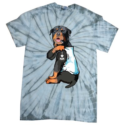 Rottweiler I Love Mom Tattoo Tie-Dye T-Shirt