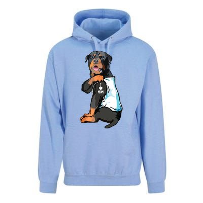 Rottweiler I Love Mom Tattoo Unisex Surf Hoodie