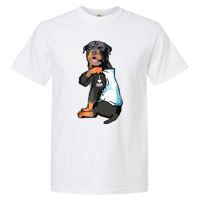 Rottweiler I Love Mom Tattoo Garment-Dyed Heavyweight T-Shirt