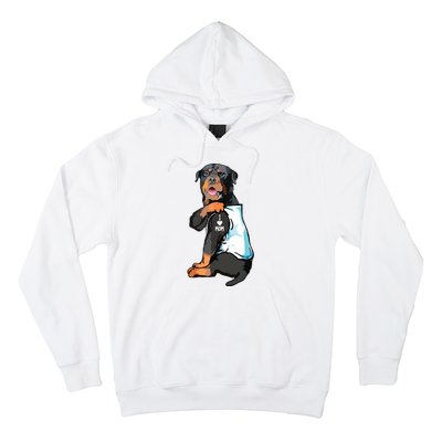 Rottweiler I Love Mom Tattoo Hoodie