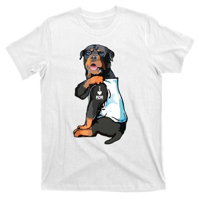 Rottweiler I Love Mom Tattoo T-Shirt