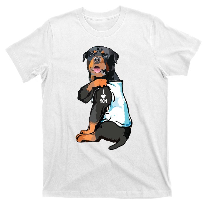 Rottweiler I Love Mom Tattoo T-Shirt