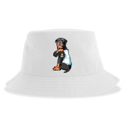 Rottweiler I Love Mom Tattoo Sustainable Bucket Hat