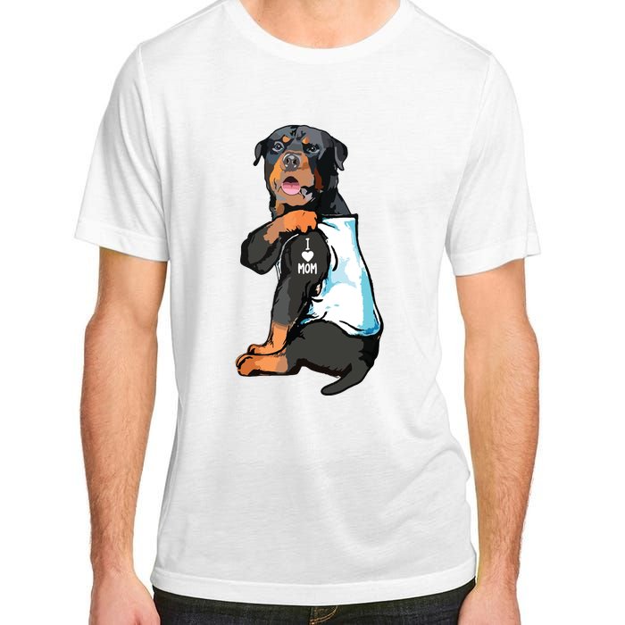 Rottweiler I Love Mom Tattoo Adult ChromaSoft Performance T-Shirt