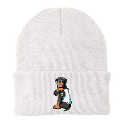 Rottweiler I Love Mom Tattoo Knit Cap Winter Beanie