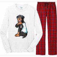 Rottweiler I Love Mom Tattoo Long Sleeve Pajama Set