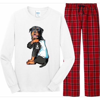 Rottweiler I Love Mom Tattoo Long Sleeve Pajama Set