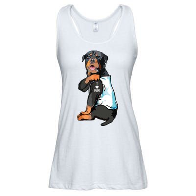 Rottweiler I Love Mom Tattoo Ladies Essential Flowy Tank