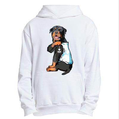 Rottweiler I Love Mom Tattoo Urban Pullover Hoodie