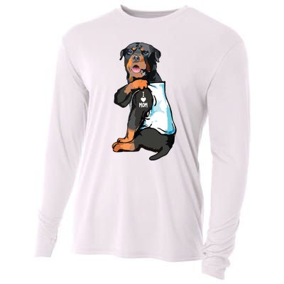 Rottweiler I Love Mom Tattoo Cooling Performance Long Sleeve Crew