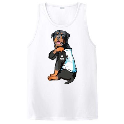 Rottweiler I Love Mom Tattoo PosiCharge Competitor Tank