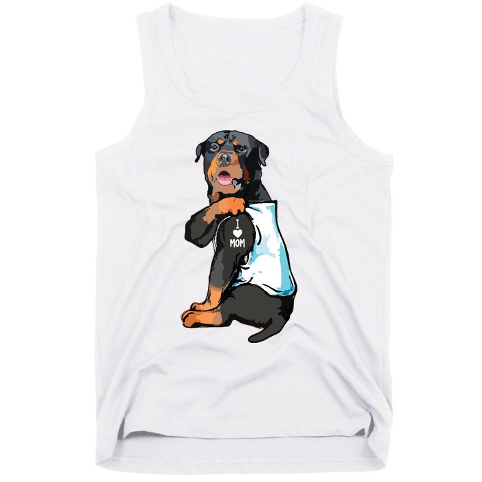 Rottweiler I Love Mom Tattoo Tank Top