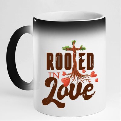 Rooted In Love Jesus Cross 11oz Black Color Changing Mug