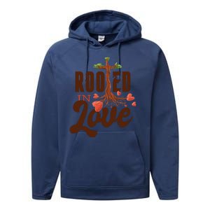 Rooted In Love Jesus Cross Performance Fleece Hoodie