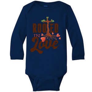 Rooted In Love Jesus Cross Baby Long Sleeve Bodysuit