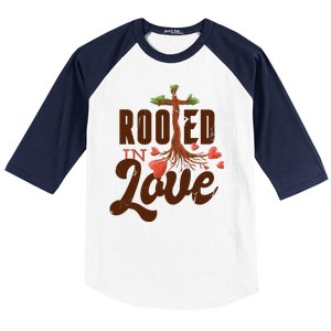 Rooted In Love Jesus Cross Baseball Sleeve Shirt