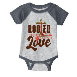 Rooted In Love Jesus Cross Infant Baby Jersey Bodysuit