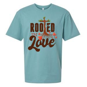 Rooted In Love Jesus Cross Sueded Cloud Jersey T-Shirt