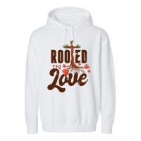 Rooted In Love Jesus Cross Garment-Dyed Fleece Hoodie