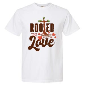 Rooted In Love Jesus Cross Garment-Dyed Heavyweight T-Shirt