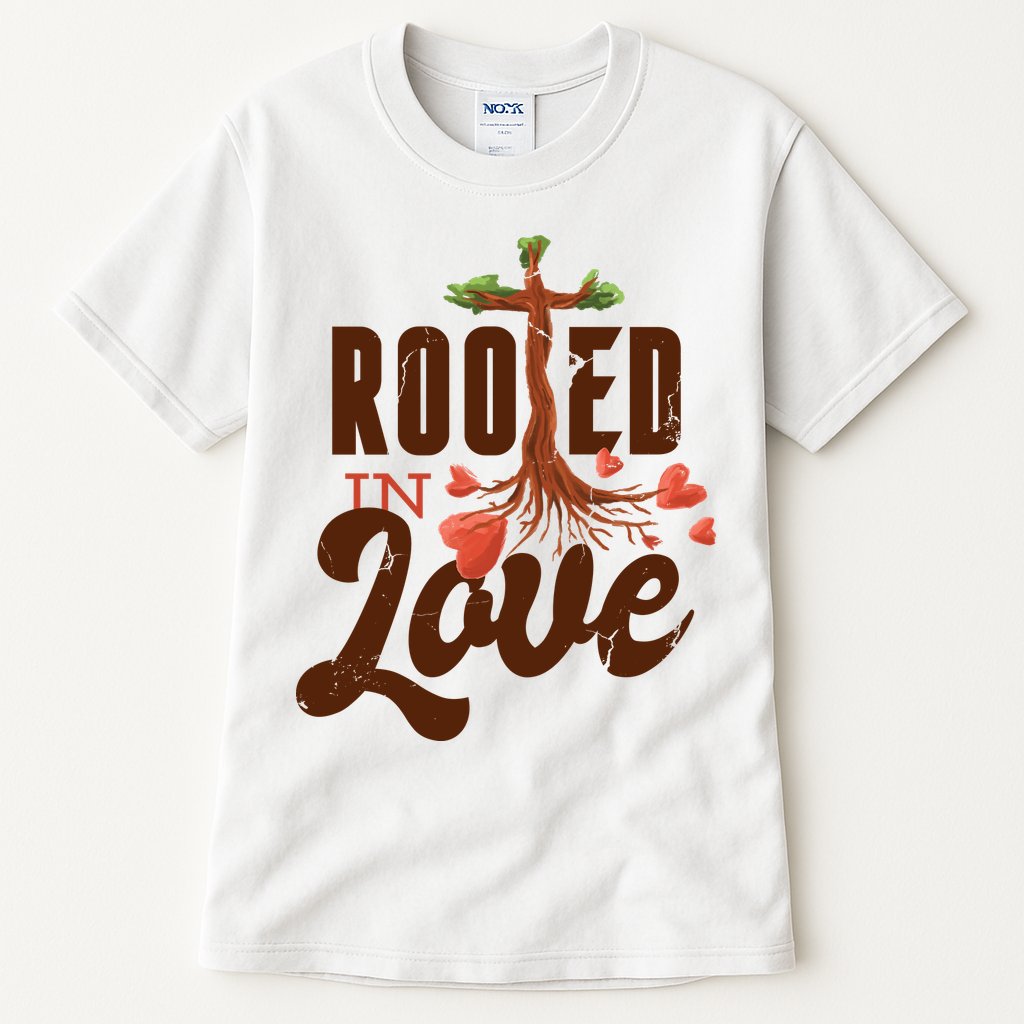 Rooted In Love Jesus Cross Tall T-Shirt