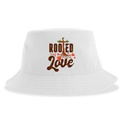 Rooted In Love Jesus Cross Sustainable Bucket Hat