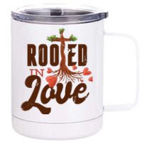 Rooted In Love Jesus Cross 12 oz Stainless Steel Tumbler Cup