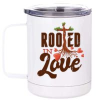 Rooted In Love Jesus Cross 12 oz Stainless Steel Tumbler Cup