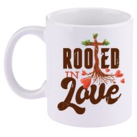 Rooted In Love Jesus Cross 11oz C Handle Ceramic Mug