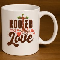 Rooted In Love Jesus Cross 11oz C Handle Ceramic Mug