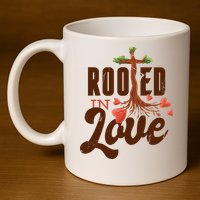 Rooted In Love Jesus Cross 11oz C Handle Ceramic Mug