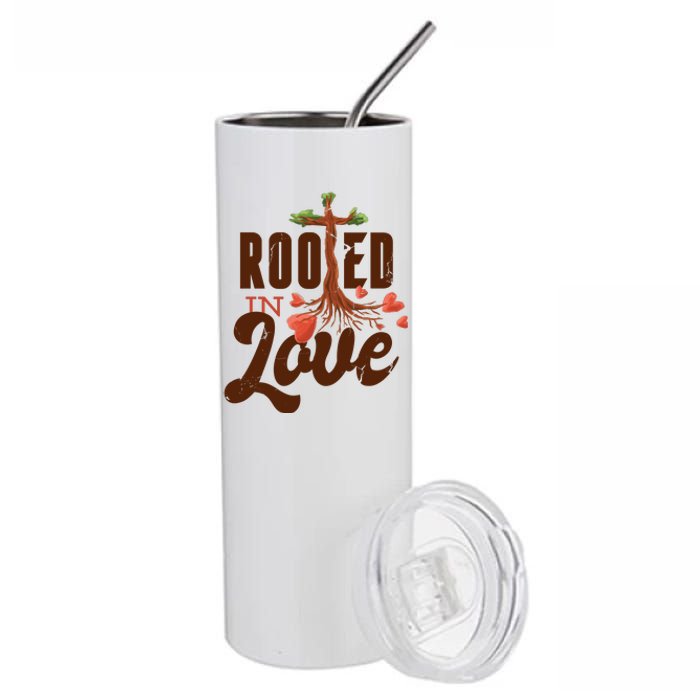 Rooted In Love Jesus Cross Stainless Steel Tumbler