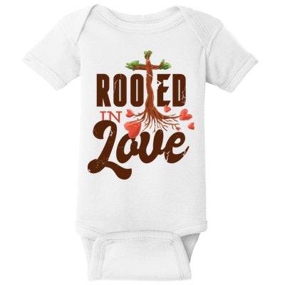 Rooted In Love Jesus Cross Baby Bodysuit