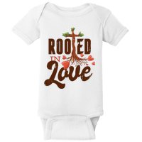 Rooted In Love Jesus Cross Baby Bodysuit