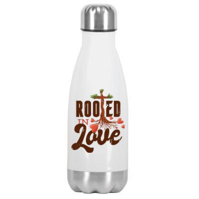 Rooted In Love Jesus Cross Stainless Steel Insulated Water Bottle