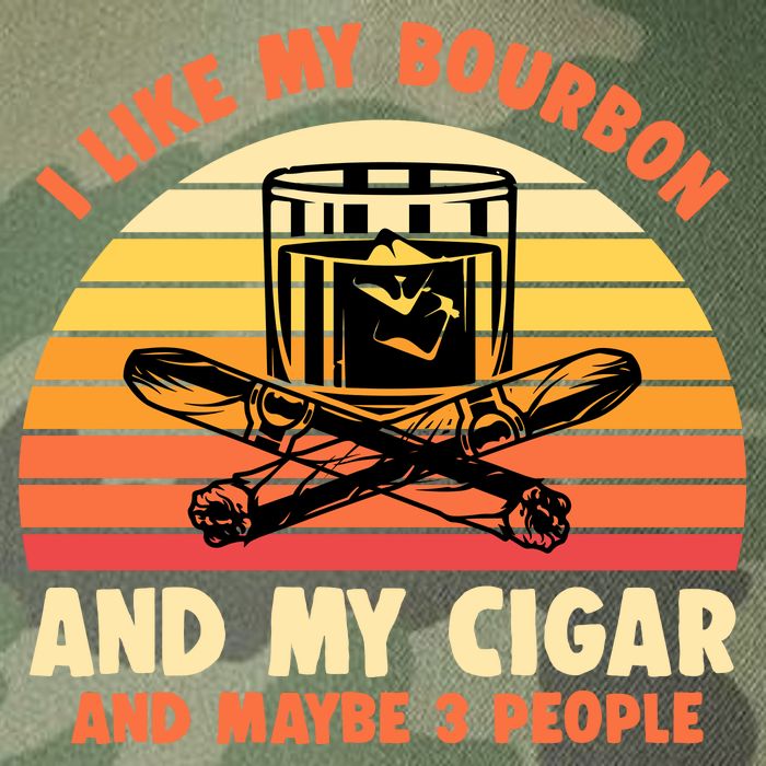 Retro I Like My Bourbon And My Cigar And Maybe Three People Funny Quote Legacy Tie Dye Trucker Hat