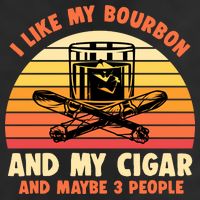 Retro I Like My Bourbon And My Cigar And Maybe Three People Funny Quote Microfiber Hand Towel