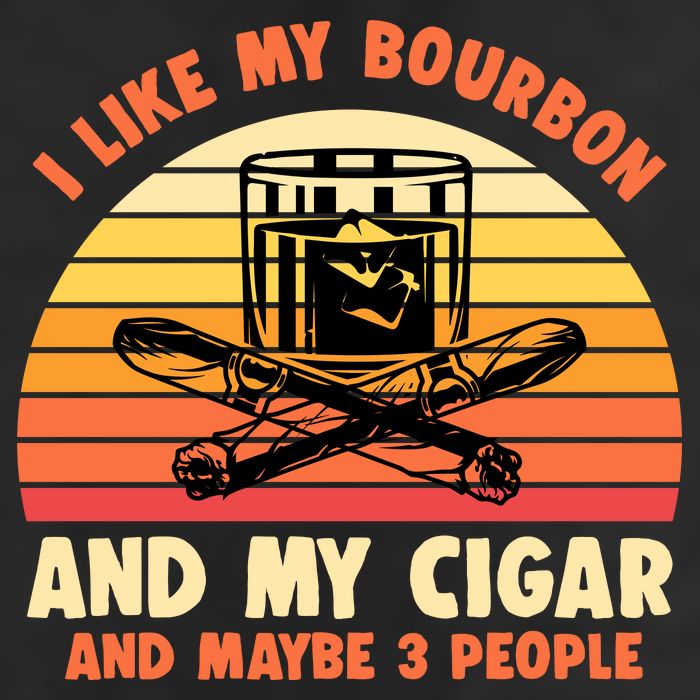 Retro I Like My Bourbon And My Cigar And Maybe Three People Funny Quote Microfiber Hand Towel