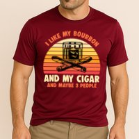 Retro I Like My Bourbon And My Cigar And Maybe Three People Funny Quote Performance Shirt