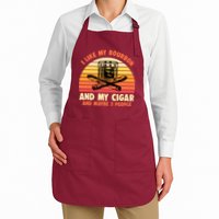 Retro I Like My Bourbon And My Cigar And Maybe Three People Funny Quote Apron