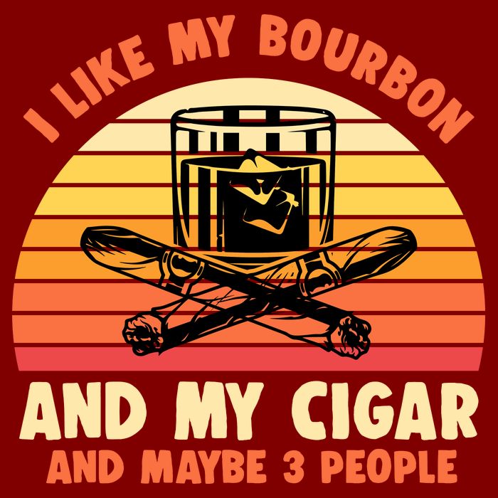 Retro I Like My Bourbon And My Cigar And Maybe Three People Funny Quote Cooling Performance Long Sleeve Crew